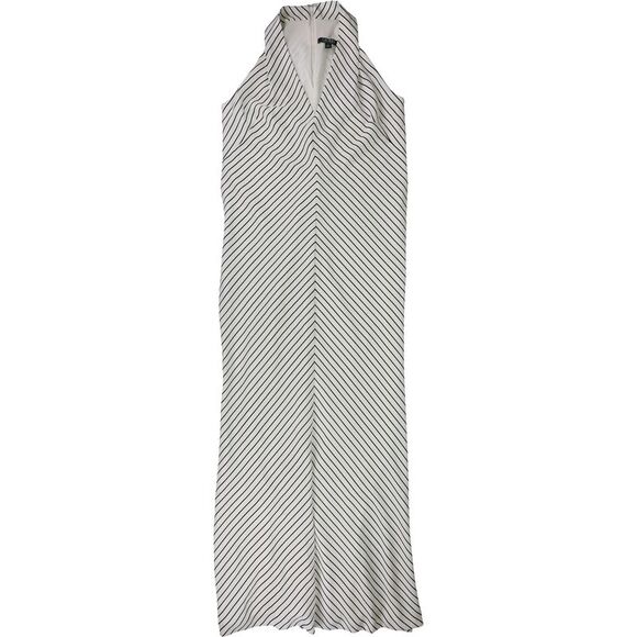 Ralph Lauren Womens Striped Maxi Dress White NWT